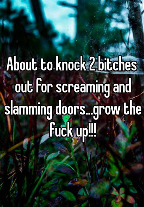 About To Knock 2 Bitches Out For Screaming And Slamming Doors Grow The Fuck Up