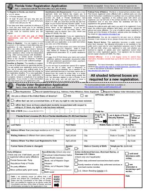 Check spelling or type a new query. Bill Of Sale Form Florida Voter Registration Application Templates - Fillable & Printable ...