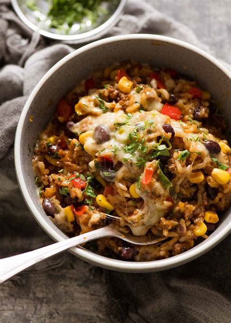Mexican Ground Beef Casserole With Rice Beef Mince Recipetin Eats