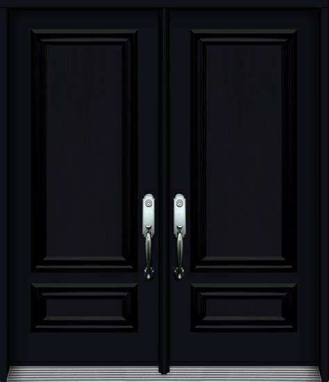 Nb Steel Double Door With Decorative Panels Black Portatec