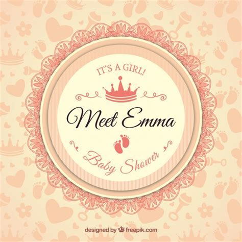 Cupcake label template colorful classic flat decor. Retro baby shower label Vector | Free Download