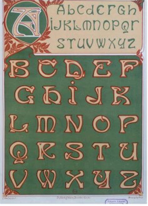 17 Calligraphie Art Nouveau Alphabet 2023
