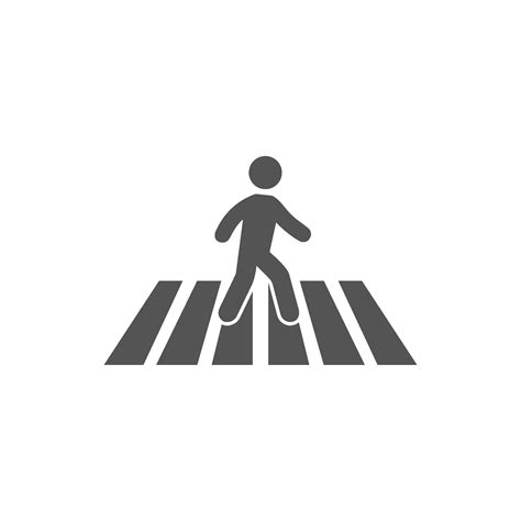 Crosswalk Pedestrian Vector Isolated Icon Human Walk Crosswalk Icon