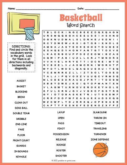 Basketball Word Search