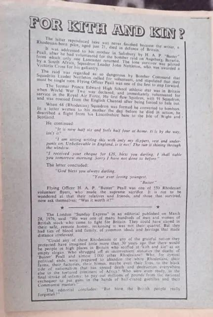 Rhodesia 1976 British Abandonment Propaganda Leaflet Using 1942 Raf