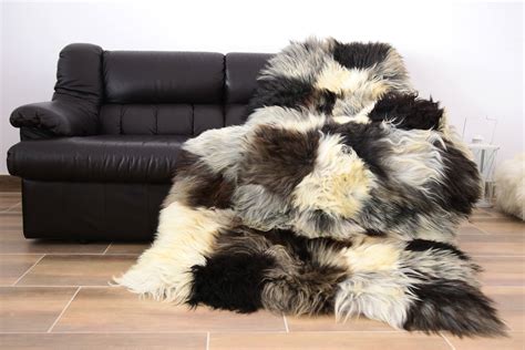 Real Sheepskin Blanket Throw Fur Sofa Throw Scandinavian Decoration