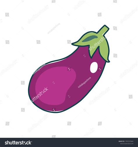Colorful Eggplant Clipart Cartoon Eggplant Vector Stock Vector Royalty Free 1787257844