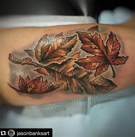 Autumn Leaf Tattoo Fall Leaves Tattoo Autumn Tattoo Maple Leaf Tattoo