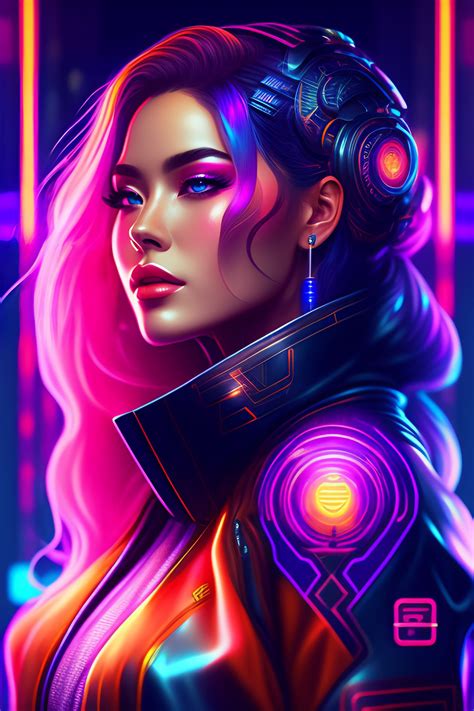 Lexica Beautiful Female Android Wearing Netrunner Clothing Cyberpunk Cybernetic Cyborg