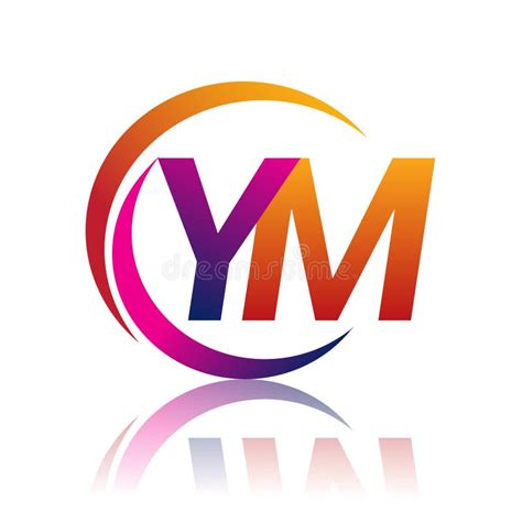 Initial Letter Ym Logotype Company Name Orange And Magenta Color On