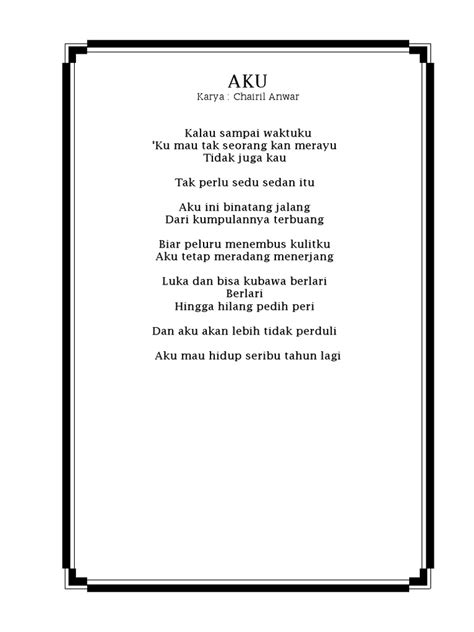 Puisi Karawang Bekasi Karya Chairil Anwar Mobile Legends