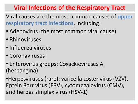 Ppt Viral Infections Of The Respiratory Tract Powerpoint Presentation