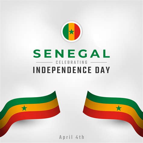 Happy Senegal Independence Day April 4th Celebration Vector Design