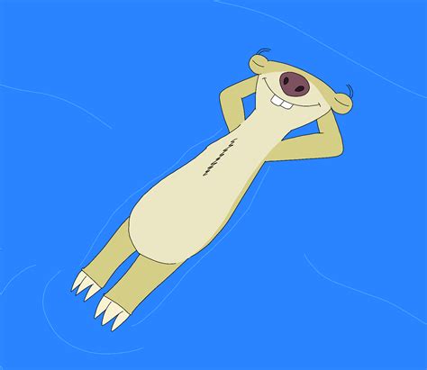Sid The Sloth Floating On Water By Robsondoodle On Deviantart