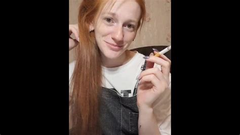 smoking redhead girl