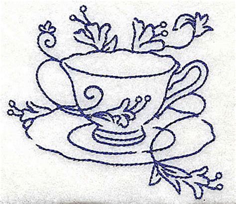 Teacup With Flower Embroidery Patterns Vintage Cross Stitch