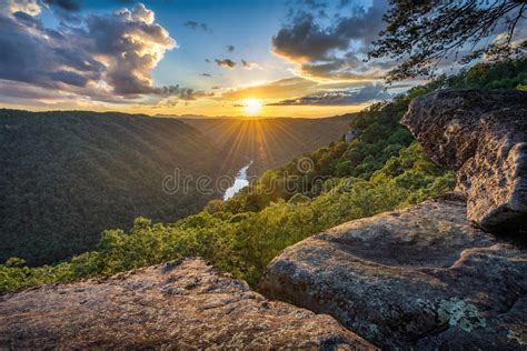 Scenic Sunset West Virginia New River Gorge Stock Image Image Of Amazing Colorful 76417527