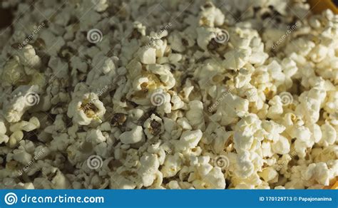 Fresh Hot Popcorn Lies In An Orange Bowl Cinema Pop Corn Background