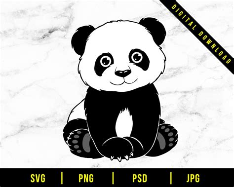 Cute Panda Svg Files Cricut Cut Files Applique Etsy Riset
