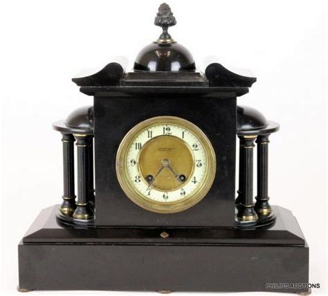 French Black Marble Mantel Clock Circa 1900 Clocks Marble And Slate