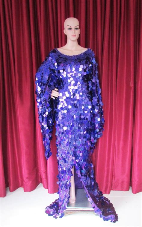Purple Vegas Showgirl Dance Drag Queen Dress