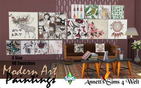 40 Modern Art Paintings Part 2 At Annetts Sims 4 Welt Sims 4 Updates