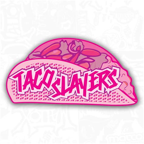 Pink Taco Stickers Una Pegatina De The Tacoslayers Etsy