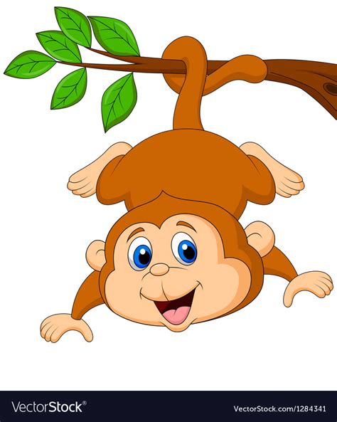 1,455 free images of cartoon faces. Cute monkey cartoon hanging on a tree branch Vector Image