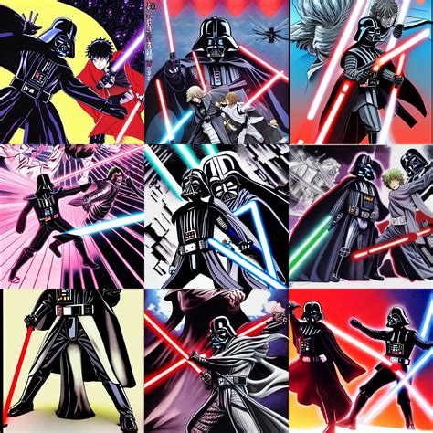 Darth Vader Fighting Luke Skywalker In An Anime Art Stable Diffusion OpenArt