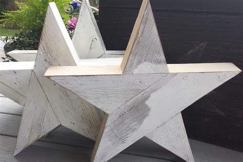 Large Wooden Star Upcycled Wooden Stars Large Chunky Stars Etsy