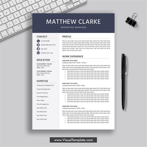 2024 2025 Pre Formatted Resume Template With Resume Icons Fonts And
