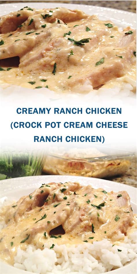 Stir together and let cook for 30 more minutes. CREAMY RANCH CHICKEN (CROCK POT CREAM CHEESE RANCH CHICKEN)