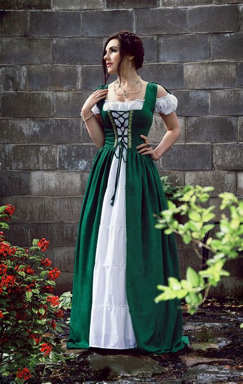 Renaissance Medieval Celtic Princess Costume Bodice Chemise Irish Over Dress Lowest Prices The