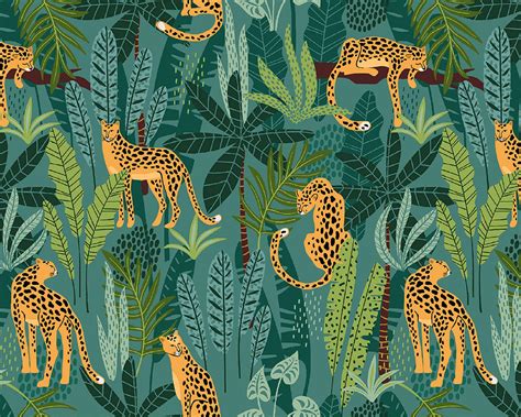 Leopard Forest Jungle Wild Life Wild Removable Wallpaper Etsy Uk