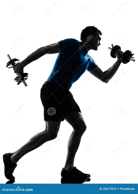 Man Exercising Weight Training Workout Fitness Stock Image Image Of