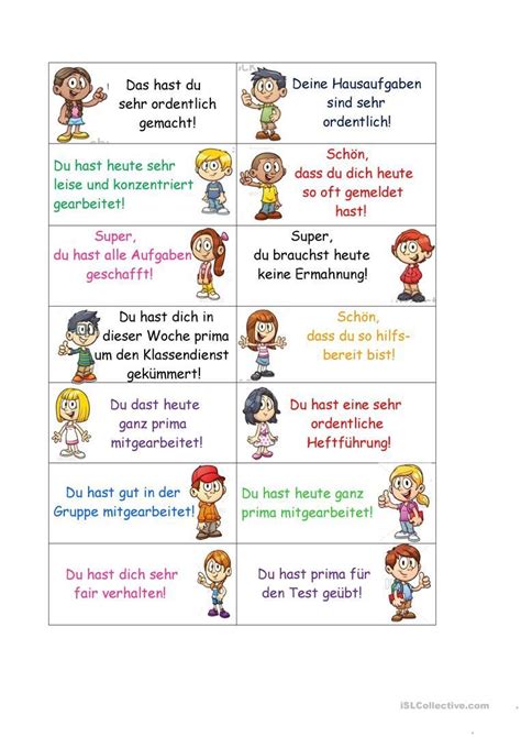 Das unterrichtsmaterial könnt ihr euch als pdf downloaden und anschließend ausdrucken. Lobkarten Arbeitsblatt - Kostenlose DAF Arbeitsblätter # ...