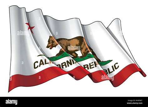 ilustración vectorial de un ondeando la bandera del estado de california todos los elementos
