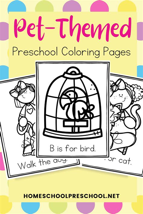 Printable Pets Coloring Pages for Preschoolers
