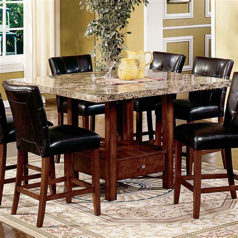 Bar and counter height aren't just for your indoor dining room. Nice Dining Set With Storage #4 Marble Top Counter Height ...