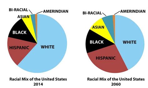 Census illustrating the racial makeup of the entire united states. Official Census Bureau projection for 2060, by Jared Taylor