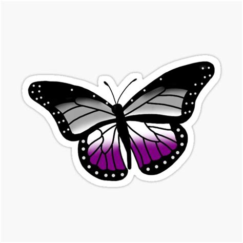 Asexual Pride Butterfly Sticker By Amberpenelope Redbubble