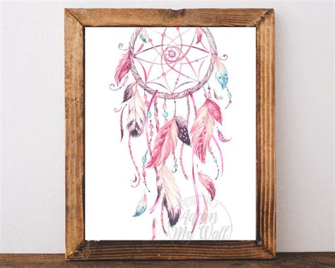 Pink Dream Catcher Dreamcatcher Print Dream Catcher Printable Wall