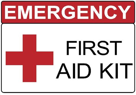 Emergency First Aid Kit Osha Safety Sticker Decal Label Etsy