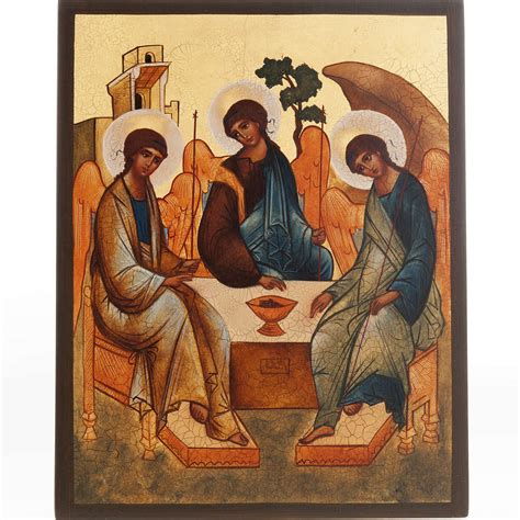 Andrei rublev's holy trinity which is also called the hospitality of abraham is shown in this dr thomas hopko discussing the symbolism of andrei rublev's famous icon of the holy trinity, with. Russian icon, Rublev's Trinity | online sales on HOLYART.co.uk