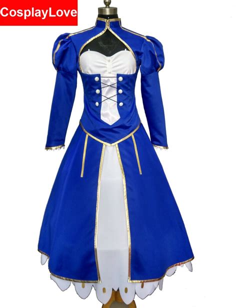 free shipping custom cheap saber cosplay costume from fate stay night cosplay in anime costumes