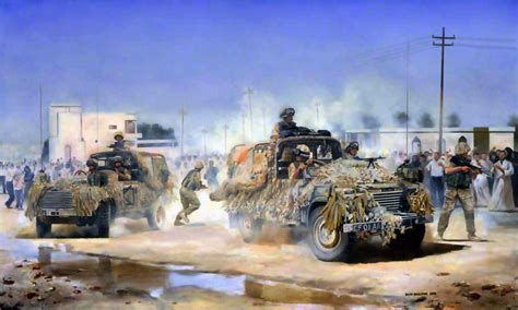 B Squadron 1st The Queens Dragoon Guards At Safwan Iraq War Art