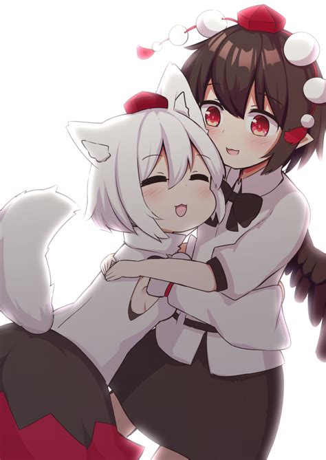 Hugging Awoo Touhou Momiji Kawaii Anime Girl Hug Chibi Fan Art