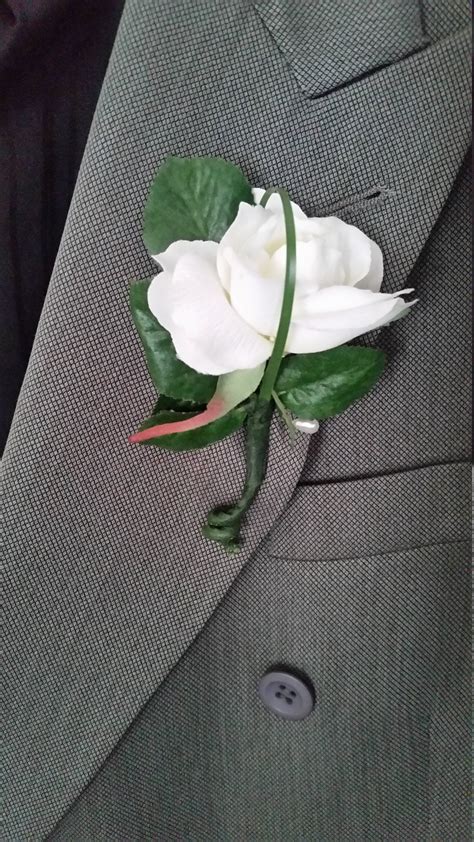2 Groom Boutonnieres White Rose Silk Chapel Private Wedding Etsy
