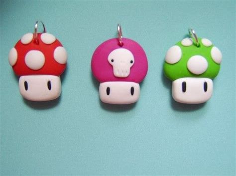 Super Mario Mushrooms Handmade Charms Of Polymer Clay Fimo Handmade