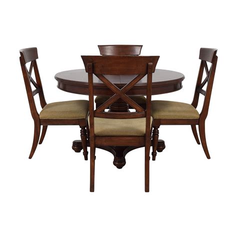 Traditional dining sets may or may not incorporate a bench. 57% OFF - Macy's Macy's Pedestal Round Expandable Dining ...